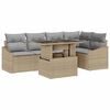 vidaXL Set Divano da Giardino con cuscino 6 pcs Beige e Grigio Chiaro