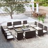 vidaXL Set Divani da Giardino 16 pz con Cuscini in Polyrattan Nero