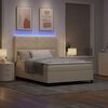 vidaXL Letto a Sorgente LED con materasso Crema 160 x 200 cm Tessuto