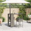 vidaXL Set Bar da Giardino 3pz con Cuscini Grigio in Polyrattan
