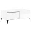 vidaXL Tavolino Salotto Bianco Lucido 90x50x36,5 cm Legno Multistrato