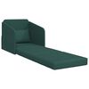 vidaXL Divano letto 60cm Verde Scuro Tessuto