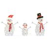 vidaXL Familia di Pupazzi di Neve Illuminati 3 pcs Bianco caldo