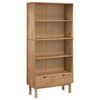 vidaXL Libreria OTTA con 2 Cassetti Marrone in Legno Massello di Pino