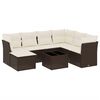 vidaXL Set Divani da Giardino 8 pz con Cuscini Marrone in Polyrattan