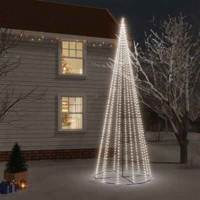 vidaXL Albero di Natale a Cono Bianco Freddo 732 LED 160x500 cm