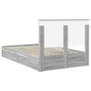 vidaXL Letto con Contenitore con testiera Grigio Sonoma 135 x 190 cm
