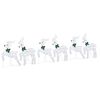 vidaXL Renne LED 6 pz Argento 45 x 19 x 65 cm Tessuto
