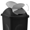 vidaXL Cestino dei Rifiuti con Coperchio Oscillante 60L Nero Argento