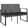 vidaXL Panca da Giardino a 2 Posti con Cuscini Rattan PP Grigio Scuro