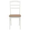 vidaXL Sedia da pranzo 2 pcs Bianco e Naturale Legno di gomma solido