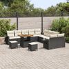 vidaXL Set Divano da Giardino 13 pcs Nero polyrattan