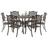 vidaXL Set da Pranzo per Giardino 7 pcs Bronzo 90 x 90 x 75 cm