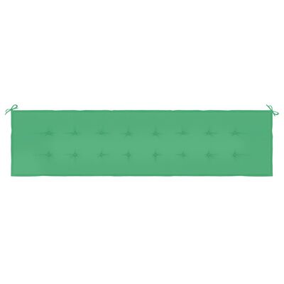 vidaXL Cuscino per Panca da Giardino Verde 200x50x3 cm