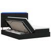 vidaXL Letto con contenitore LED e materasso Nero 180 x 200 cm Tessuto