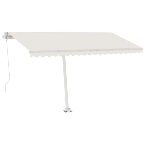 vidaXL Tenda da Sole Retrattile Manuale LED 450x350 cm Crema