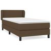 vidaXL Giroletto a Molle con Materasso Marrone Scuro 100x200cm Tessuto