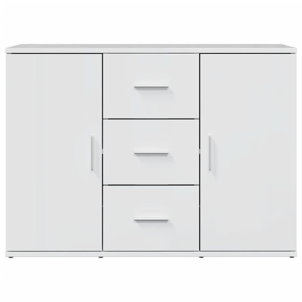 vidaXL Credenza Bianco Lucido 90,5x29,5x65 cm in Truciolato