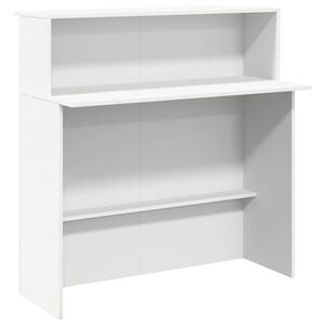vidaXL Scrivania per Reception Bianca 100x50x103,5 cm in Legno Massello