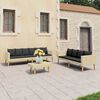 vidaXL Set Divani da Giardino 3 pz con Cuscini in Polyrattan Beige