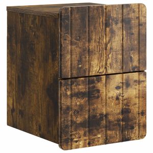 vidaXL Mobiletto da notte a muro Rovere Fumo 33 x 34,5 x 43 cm