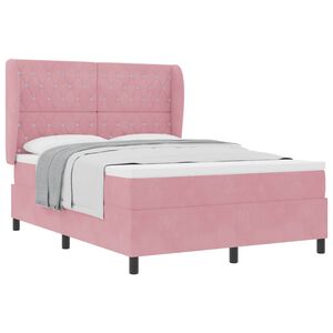 vidaXL Letto a molle con materasso Rosa 200 x 140 cm Poliestere