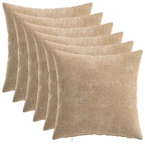 vidaXL Federa 6 pz HEERLEN Tortora 40 x 40 cm Tessuto Chenille