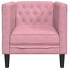 vidaXL Poltrona Chesterfield Rosa in Velluto