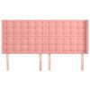 vidaXL Testiera ad Orecchio Rosa 183x16x118/128 cm in Velluto