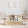 vidaXL Struttura letto con contenitore Rovere Sonoma 120 x 190 cm