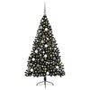 vidaXL Albero di Natale artificiale con luci integrate Nero 180 cm PVC