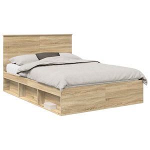 vidaXL Struttura del letto Rovere Sonoma 150 x 200 cm Pino massello