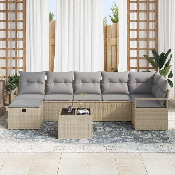 vidaXL Set di divani con cuscino 5 pcs polyrattan