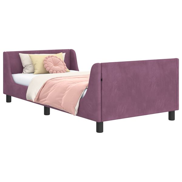 vidaXL Struttura letto bambini con testata Viola 90 x 190 cm Velluto