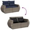 vidaXL Set Divani Giardino 7 pz con Cuscini Grigio Polyrattan Acacia