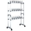 vidaXL Scarpiera con Ruote Argento 66x27x100 cm