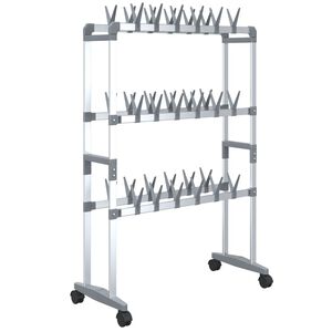 vidaXL Scarpiera con Ruote Argento 66x27x100 cm