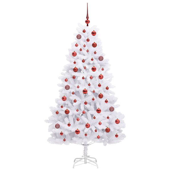 vidaXL Albero di Natale Artificiale con Rami Pieghevoli Bianco 180 cm