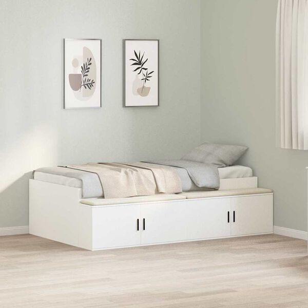 vidaXL Struttura letto con contenitore Bianco 90 x 200 cm