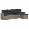 vidaXL Set Divano da Giardino 5 pz con Cuscini Grigio in Polyrattan