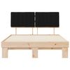 vidaXL Letto con Testiera Rivestita Nero 140 x 190 cm Pino massello