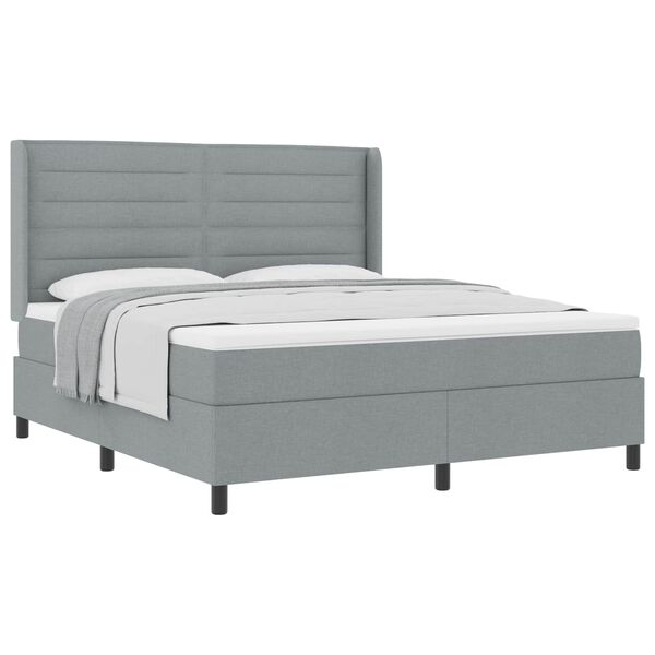 vidaXL Letto a molle con materasso Grigio chiaro 180 x 200 cm Tessuto