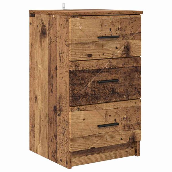 vidaXL Armadio da Notte con cassetto Legno vecchio 38 x 38 x 66 cm