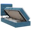 vidaXL Letto con contenitore LED e materasso Blu Scuro 90 x 200 cm