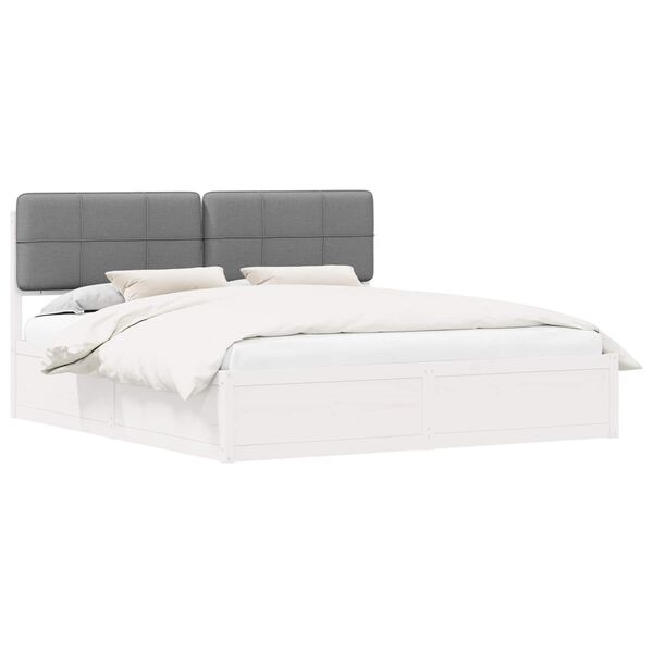 vidaXL Letto con Testiera Rivestita Grigio chiaro 180 x 200 cm