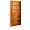 vidaXL Libreria a 6 Ripiani 80x22,5x180 cm in Massello di Rovere