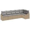 vidaXL Set Divano da Giardino 6 pz Beige e Grigio Chiaro polyrattan