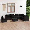 vidaXL Set Divani da Giardino 8 pz con Cuscini in Polyrattan Nero
