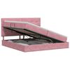 vidaXL Letto con contenitore e materasso Rosa 200 x 200 cm Velluto