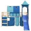 vidaXL Letto a Soppalco con Torre Bambini Blu 90x190cm Massello Pino